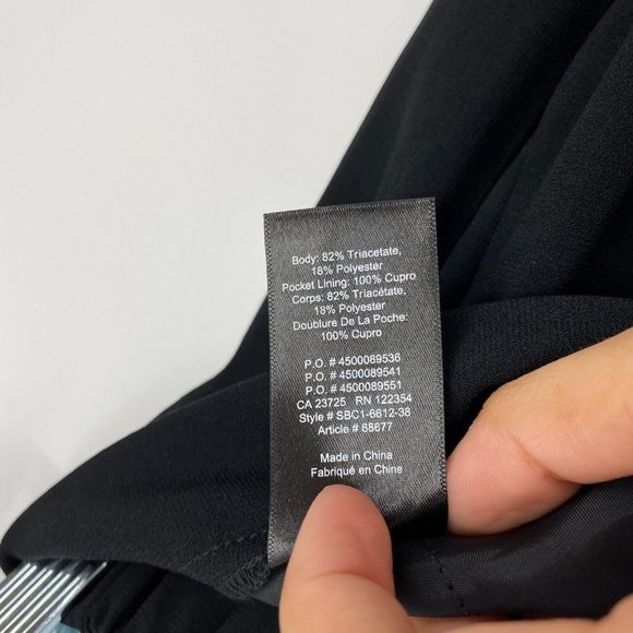 Babaton Cohen Slim Pleated Trouser Pants Women's Size 12 High Rise Pull On Black - Picture 5 of 11